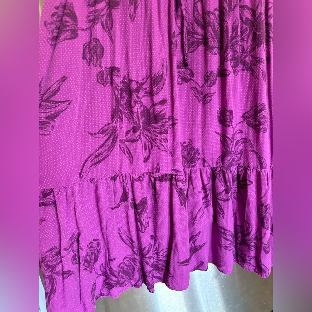 A New Day Elegant Purple Floral Women's Dress - Picture 10 of 11